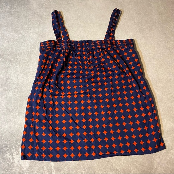 J Crew J.Crew Circle Dot Apron Cami Tank Top Cotton Poplin Shirt Size 8 - Picture 2 of 12
